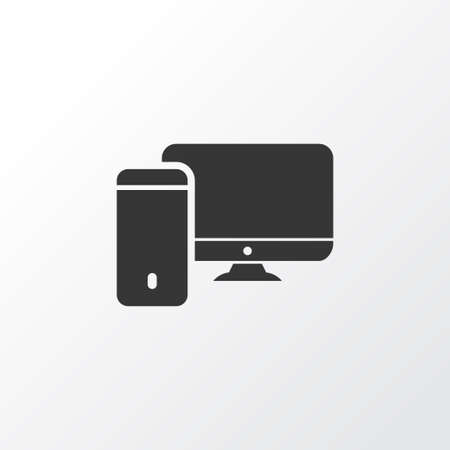 Computer icon symbol. Premium quality isolated workstation element in trendy style.のイラスト素材