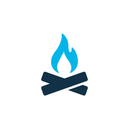 Bonfire icon colored symbol. Premium quality isolated campfire element in trendy style.のイラスト素材