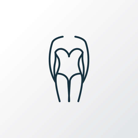 One piece swimsuit icon line symbol. Premium quality isolated swimwear element in trendy style.のイラスト素材
