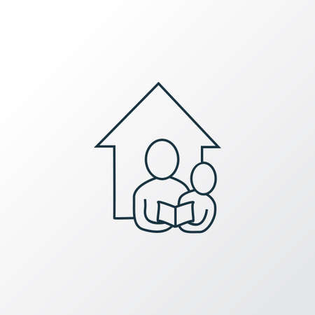 Home schooling icon line symbol. Premium quality isolated family element in trendy style.のイラスト素材