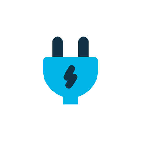 Electric plug icon colored symbol. Premium quality isolated adapter element in trendy style.