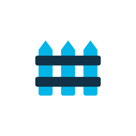 Fence icon colored symbol. Premium quality isolated wooden barrier element in trendy style.の写真素材