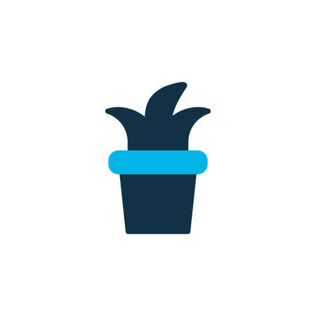 Flowerpot icon colored symbol. Premium quality isolated plant element in trendy style.の写真素材