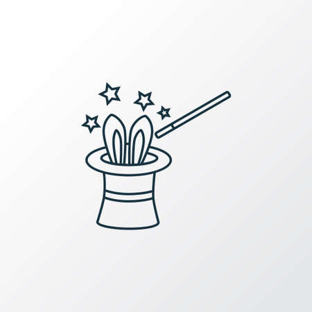 Magicians hat icon line symbol. Premium quality isolated illusionist element in trendy style.の写真素材