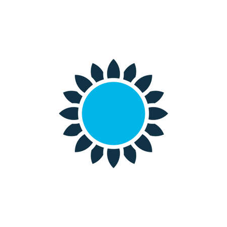 Sunflower icon colored symbol. Premium quality isolated floral element in trendy style.の写真素材