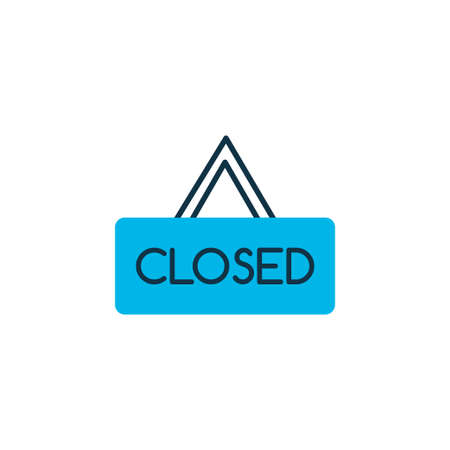 Closed icon colored symbol. Premium quality isolated signboard element in trendy style.のイラスト素材