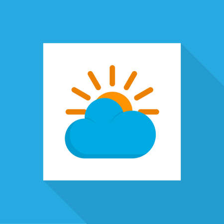 Sun icon flat symbol. Premium quality isolated sunny element in trendy style.の写真素材