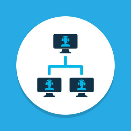 Linked computers icon colored symbol. Premium quality isolated computing system element in trendy...