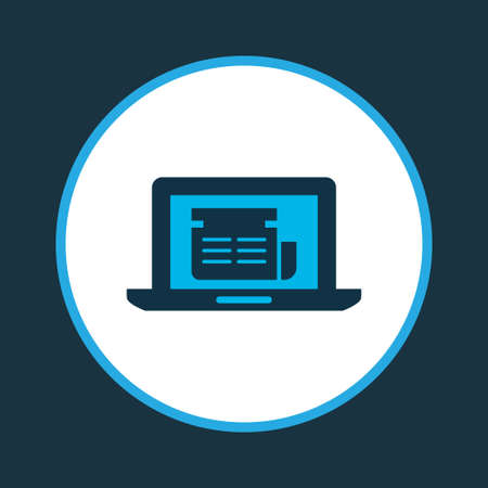 Online news icon colored symbol. Premium quality isolated article on laptop element in trendy style.の写真素材