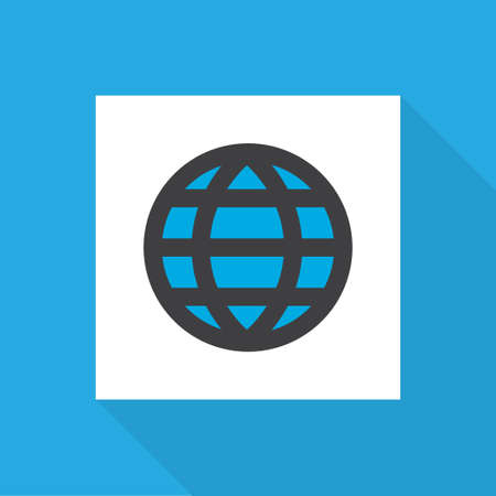 World icon flat symbol. Premium quality isolated global element in trendy style.のイラスト素材