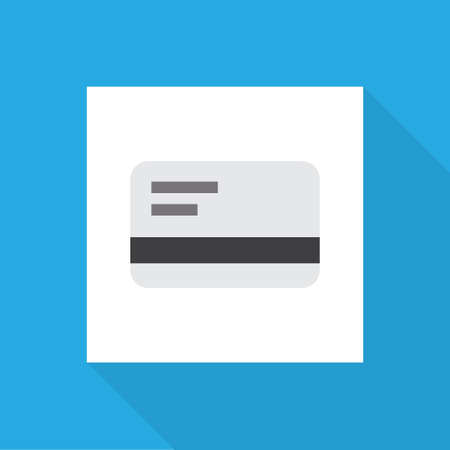 Bank card icon flat symbol. Premium quality isolated payment element in trendy style.のイラスト素材
