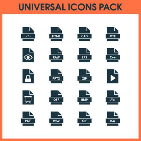File icons set with code, locked, shape and other shape
 elements. Isolated vector illustration file icons.のイラスト素材