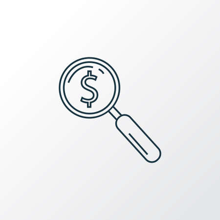 Search money icon line symbol. Premium quality isolated magnifying element in trendy style.のイラスト素材