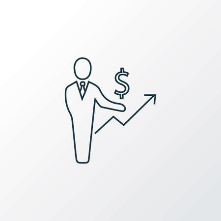 Financial planner icon line symbol. Premium quality isolated businessman element in trendy style.のイラスト素材