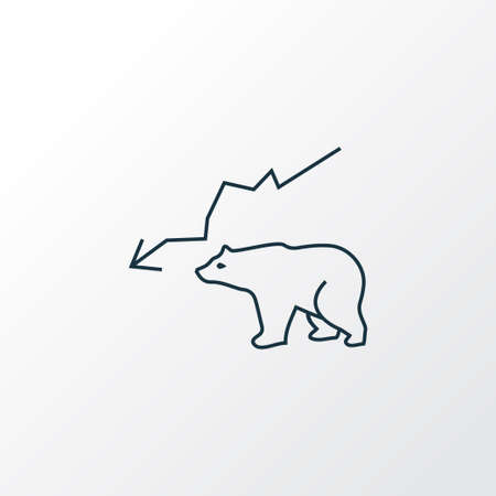 Bear market icon line symbol. Premium quality isolated investment element in trendy style.の写真素材