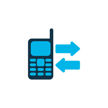 Mobile data exchange icon colored symbol. Premium quality isolated info transfer element in trendy style.のイラスト素材