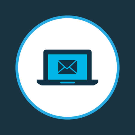 Messaging icon colored symbol. Premium quality isolated mail on laptop element in trendy style.のイラスト素材