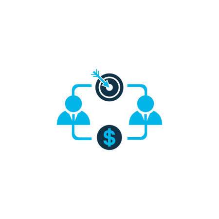 Business goal icon colored symbol. Premium quality isolated teamwork element in trendy style.の写真素材