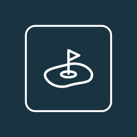 Golf field icon line symbol. Premium quality isolated flag element in trendy style.のイラスト素材