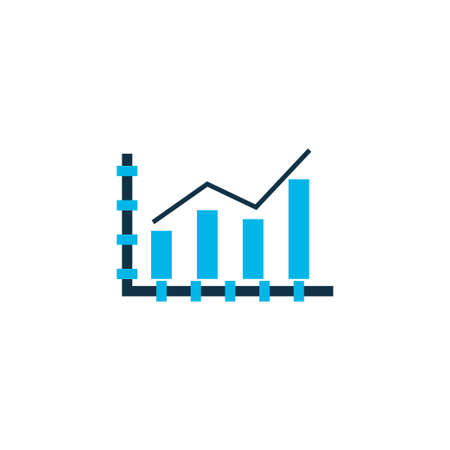 Bar line chart icon colored symbol. Premium quality isolated growth element in trendy style.の写真素材