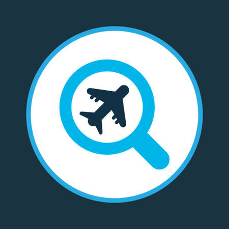 Find an airplane icon colored symbol. Premium quality isolated search plane element in trendy style.のイラスト素材