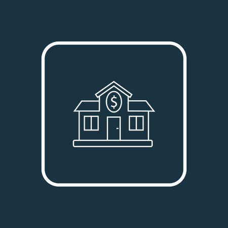 Bank icon line symbol. Premium quality isolated building element in trendy style.のイラスト素材