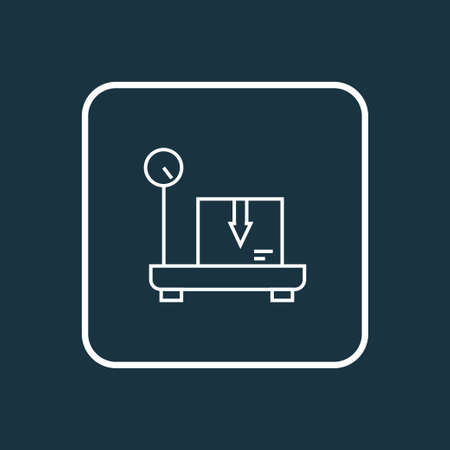 Delivery weighing icon line symbol. Premium quality isolated storage scale element in trendy style.のイラスト素材