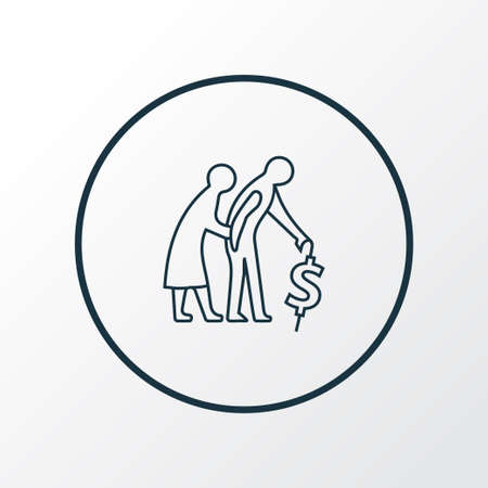 Retirement planning icon line symbol. Premium quality isolated pension element in trendy style.のイラスト素材
