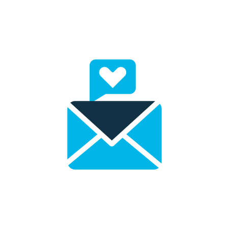 Love letter icon colored symbol. Premium quality isolated heart message element in trendy style.のイラスト素材