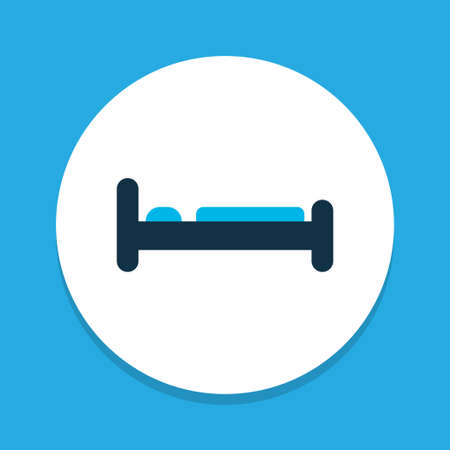 Bed icon colored symbol. Premium quality isolated bedroom element in trendy style.のイラスト素材