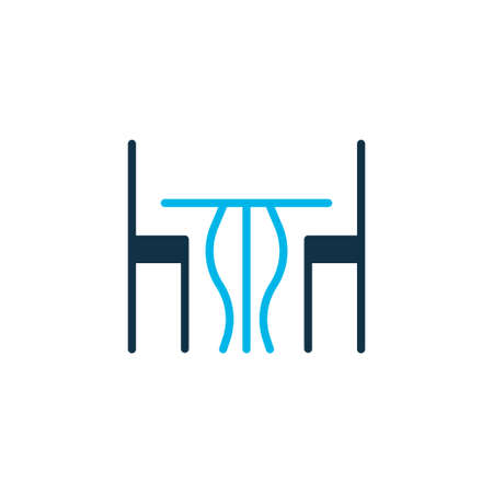 Table icon colored symbol. Premium quality isolated dining room element in trendy style.のイラスト素材