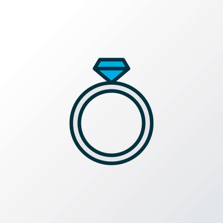 Ring icon colored line symbol. Premium quality isolated engagement element in trendy style.の写真素材