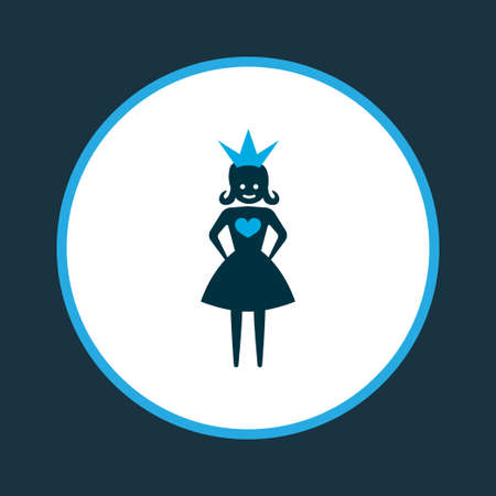 Queen icon colored symbol. Premium quality isolated princess element in trendy style.のイラスト素材