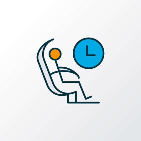 Waiting room icon colored line symbol. Premium quality isolated seating man element in trendy style.のイラスト素材