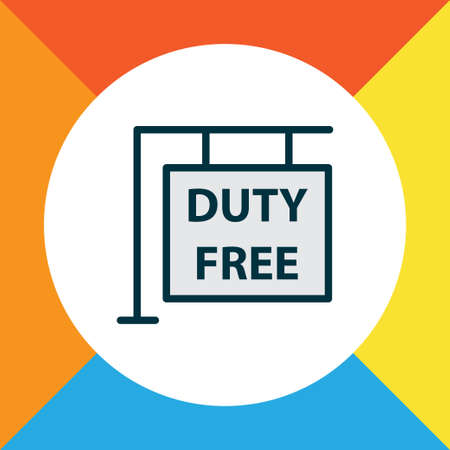 Hanging board icon colored line symbol. Premium quality isolated duty free zone element in trendy style.のイラスト素材
