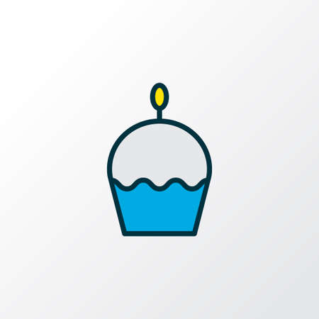 Cupcake icon colored line symbol. Premium quality isolated muffin element in trendy style.