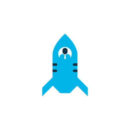 Rocket icon colored symbol. Premium quality isolated shuttle element in trendy style.のイラスト素材