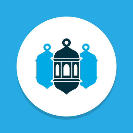 Worship icon colored symbol. Premium quality isolated mosque lantern element in trendy style.のイラスト素材