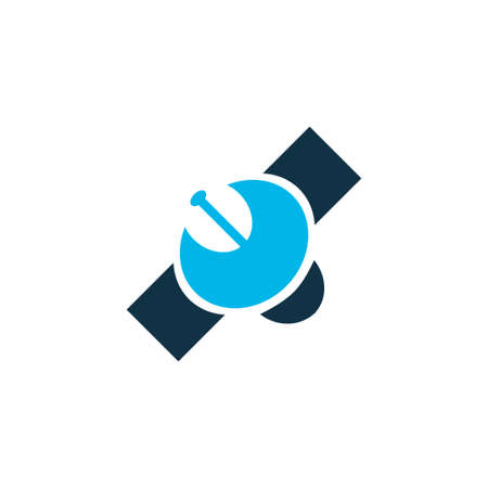 Satellite icon colored symbol. Premium quality isolated sputnik element in trendy style.の写真素材