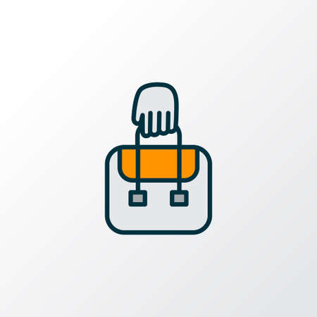 Hand baggage icon colored line symbol. Premium quality isolated handbag element in trendy style.のイラスト素材