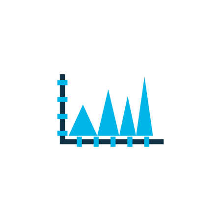 Triangle chart grid icon colored symbol. Premium quality isolated analytics element in trendy style.のイラスト素材