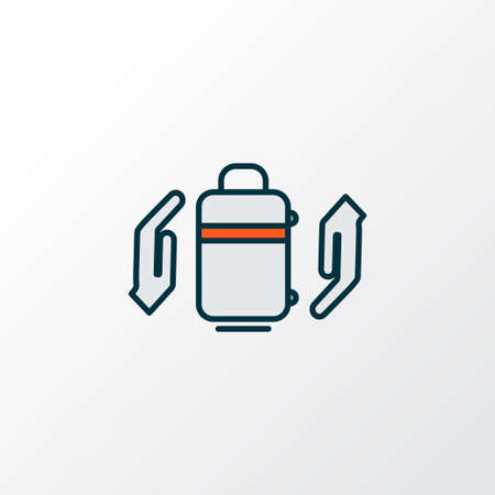 Baggage insurance icon colored line symbol. Premium quality isolated protect luggage element in trendy style.の写真素材