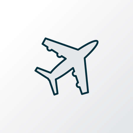 Plane icon colored line symbol. Premium quality isolated aircraft element in trendy style.のイラスト素材