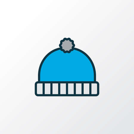 Winter hat icon colored line symbol. Premium quality isolated beanie element in trendy style.の写真素材