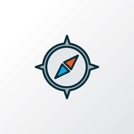 Compass icon colored line symbol. Premium quality isolated navigation element in trendy style.の写真素材