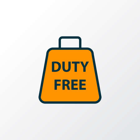 Duty free zone icon colored line symbol. Premium quality isolated tax free element in trendy style.のイラスト素材