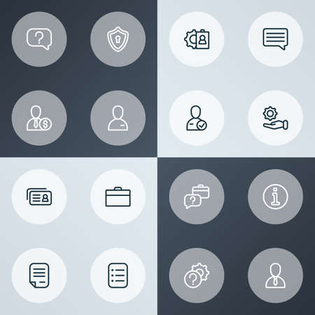 Business icons line style set with setting, privacy, task list and other help
 elements. Isolated vector illustration business icons.のイラスト素材