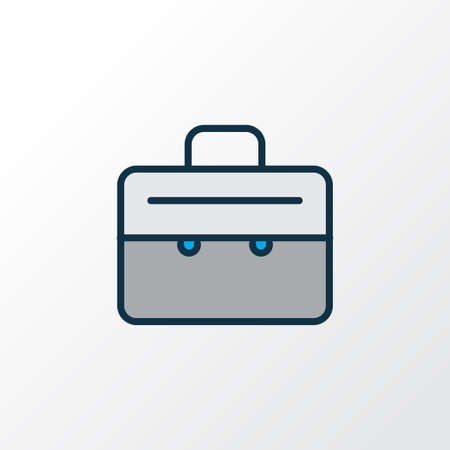 Suitcase icon colored line symbol. Premium quality isolated briefcase element in trendy style.の写真素材