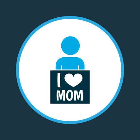 I love mom icon colored symbol. Premium quality isolated placard element in trendy style.のイラスト素材
