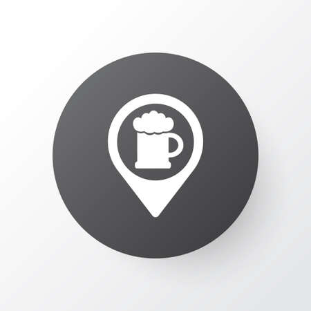 Geolocation of beer icon symbol. Premium quality isolated pub place element in trendy style.のイラスト素材